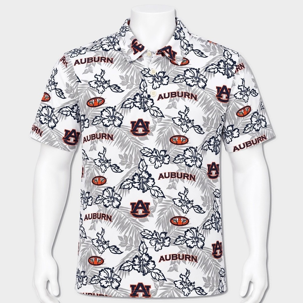 Reyn Spooner University of Auburn Polo Shirt - NWT Mens 2XL White - #48900-M7